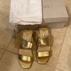 Jimmy Choo Metallic Gold Sandals
